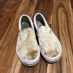White Slip on Vans Size 7
